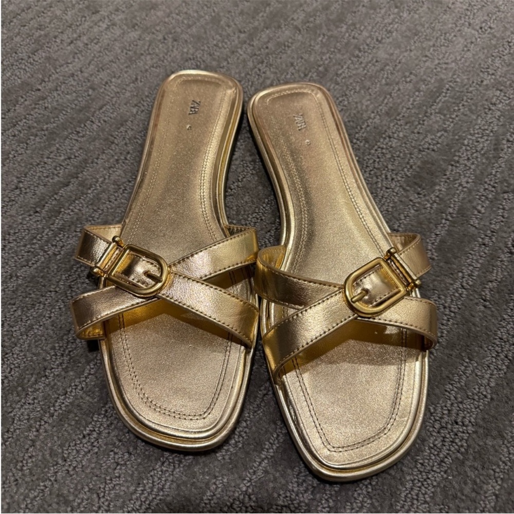 ZARA gold sandals